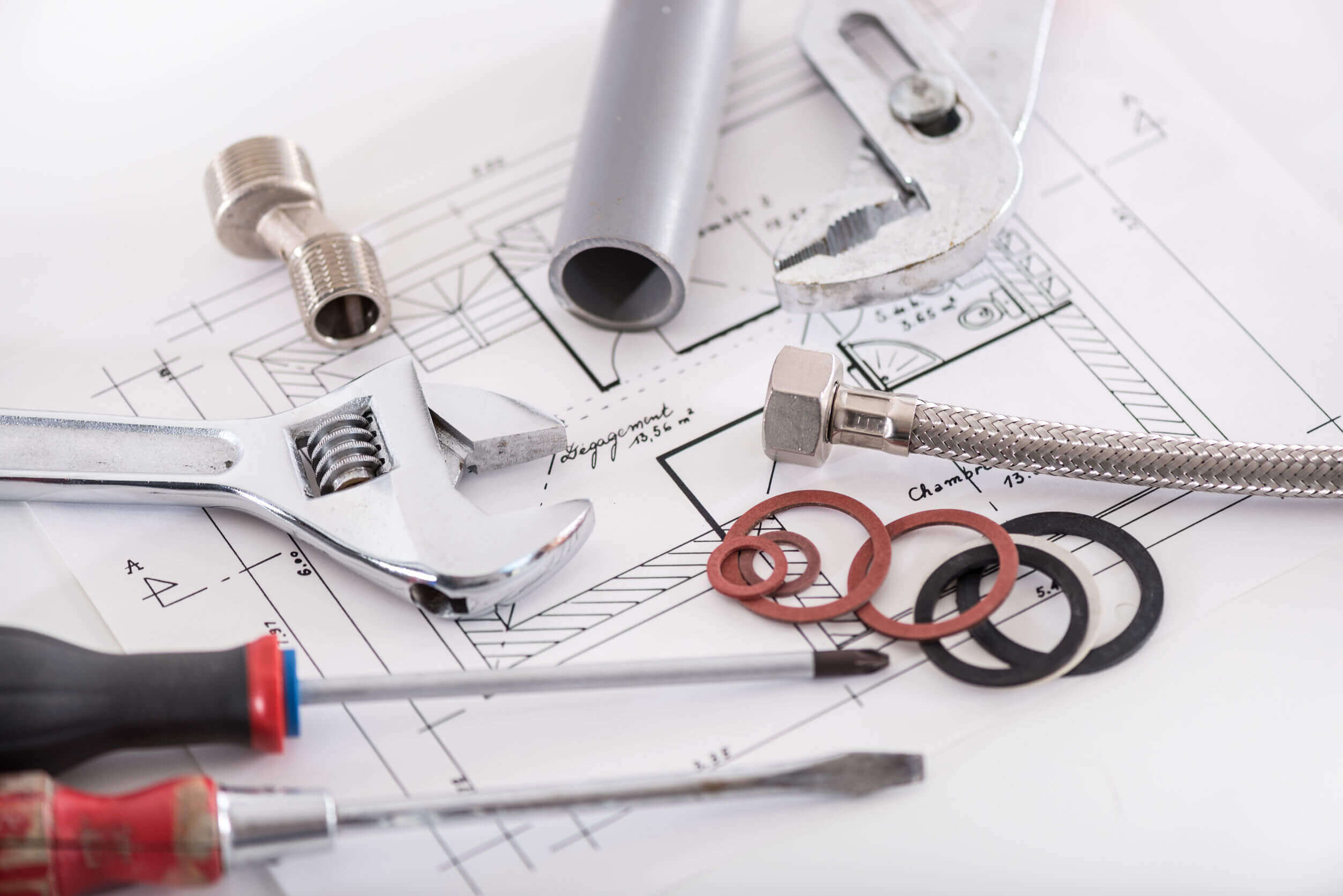 Plumbing tools used for heating pipework and installation