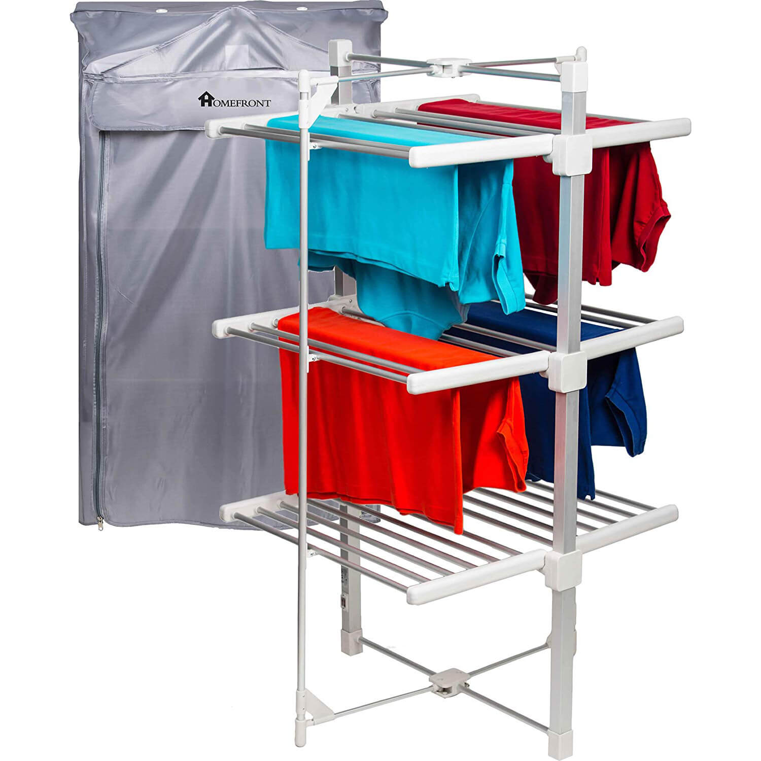 Portable Heated Electric Clothes Dryer 2 Tier Aluminum 3 Tier Folding Laundry 