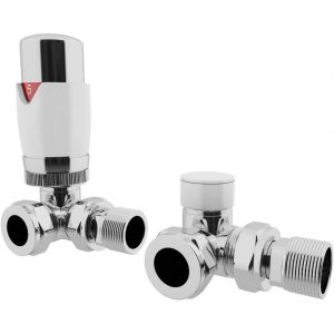 HB Signature Thermostatic TRV Brass White Radiator Valves