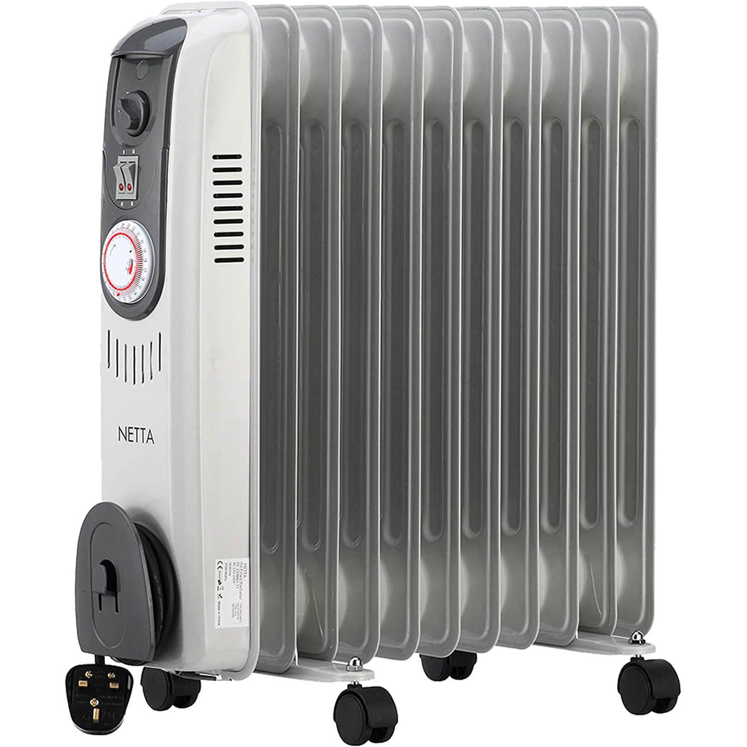 NETTA 2500W Oil Filled Electric Heater Radiator