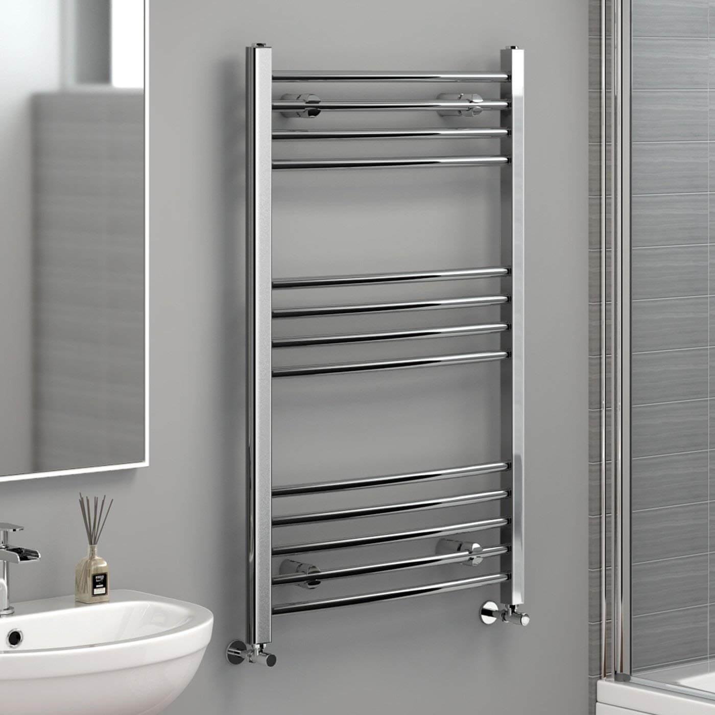 iBathUK Chrome Straight Heated Towel Rail Radiator