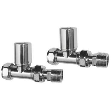 iBathUK Premium Chrome Straight Towel Radiator Valves