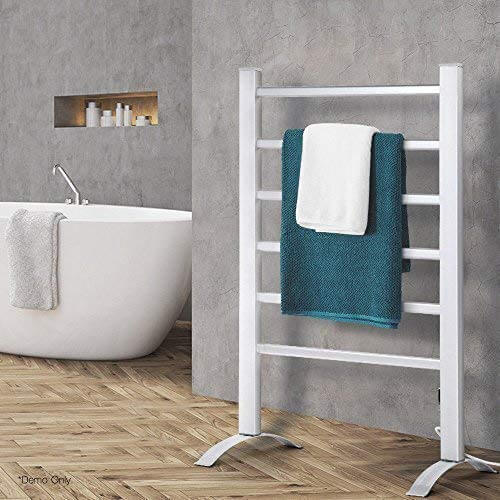 VonHaus Electric Heated Towel Rail Wall Mount or Floor Standing White Towel Radiator