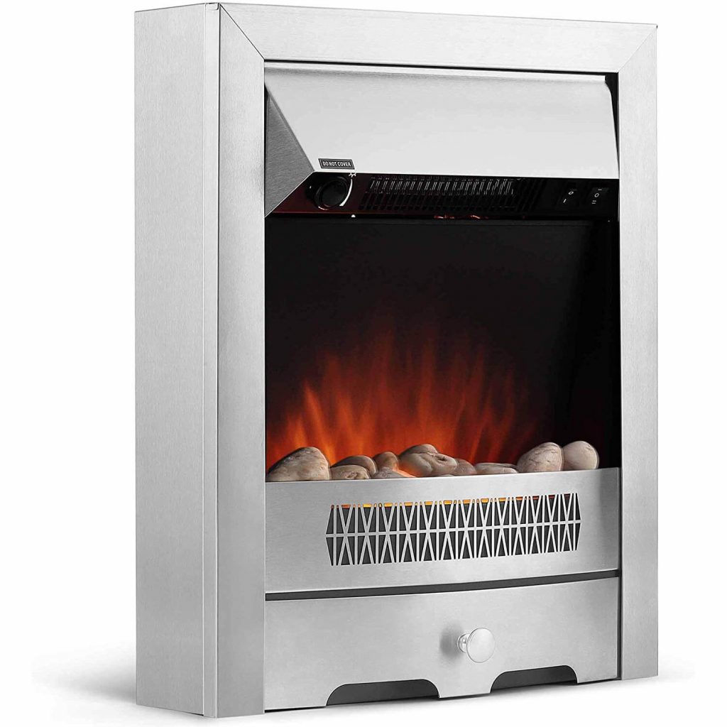 Wall mounted electric fireplace heater ready for installation