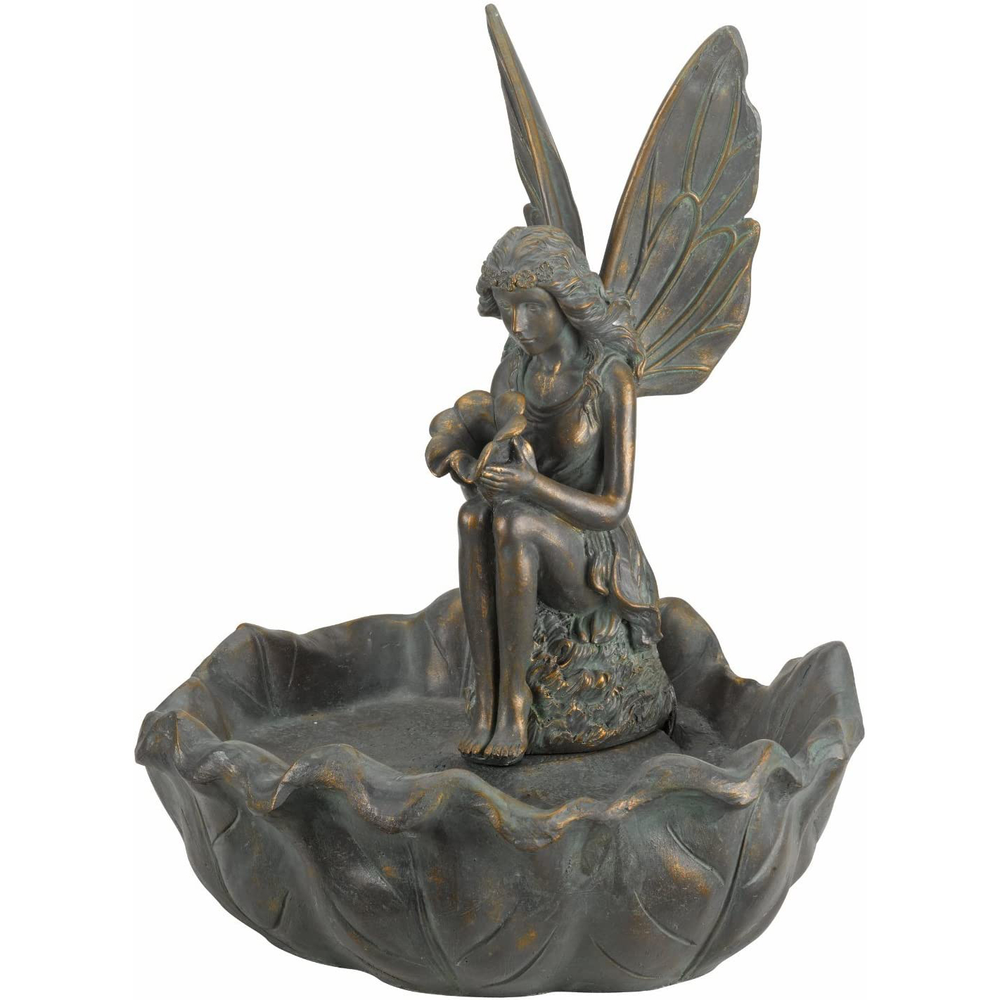 Fairy Fountain Garden Water Feature Solar Powered Self Contained 57cm Ornament