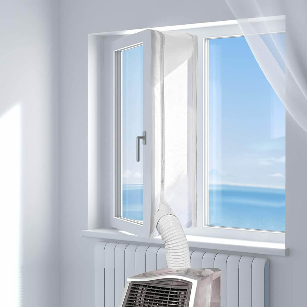 Window seal kit for a portable air conditioner hose