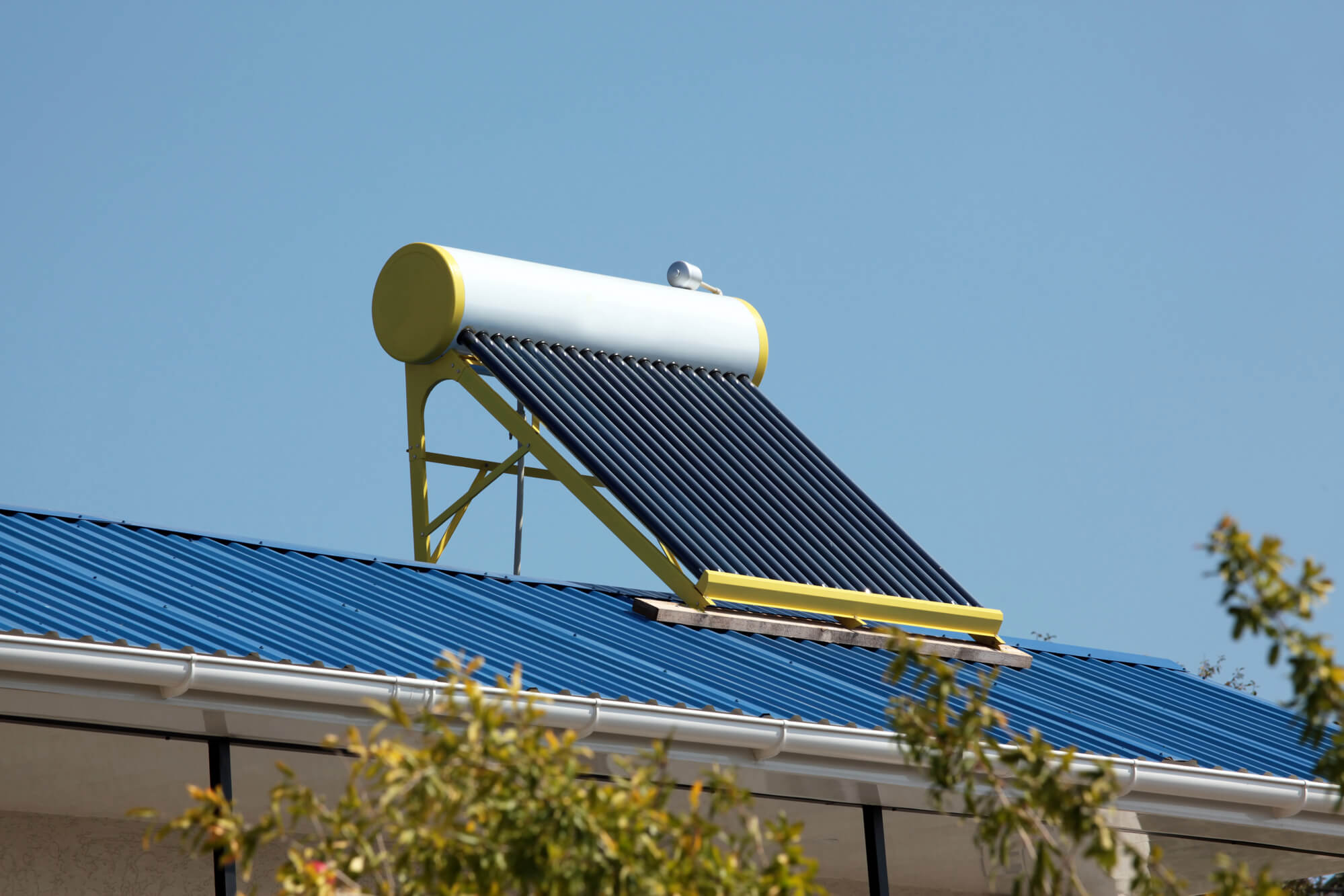 Solar thermal panels supporting hot water as part of a low carbon heating plan