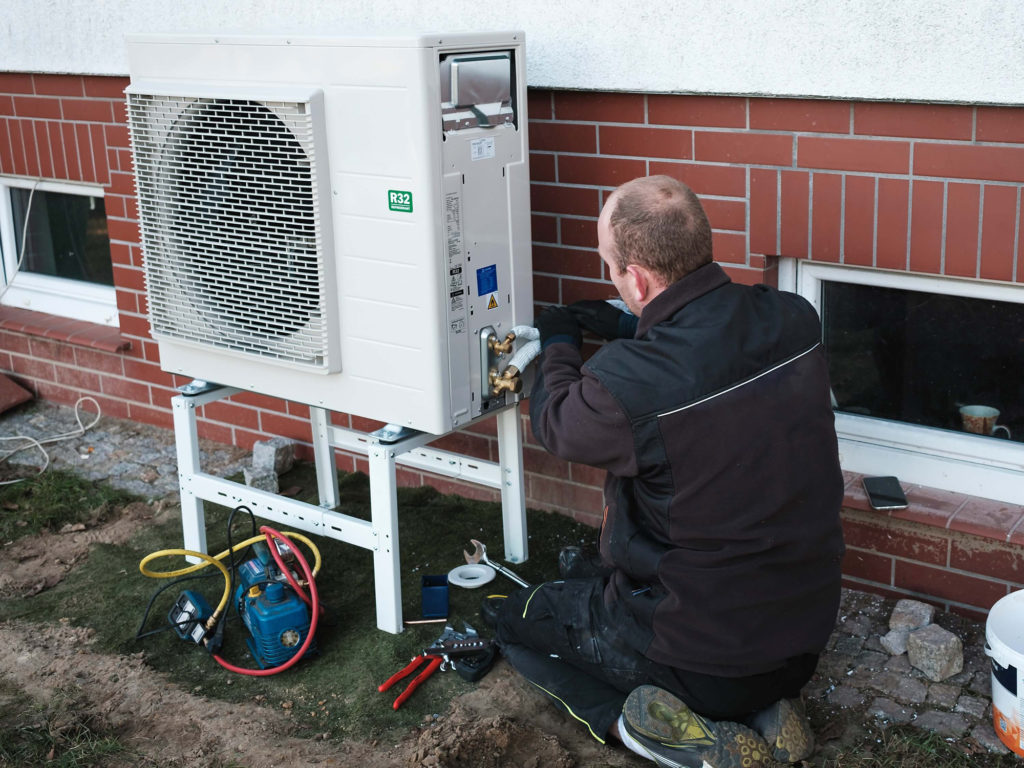 Professional heat pump installation