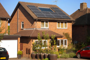 Solar panels on house