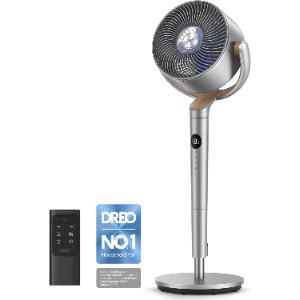 DREO 20dB Standing Fan with 120°+120° Oscillation