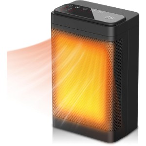 Electric Heater 1500W Ceramic Heater with Overheating and Tip-Over Protection
