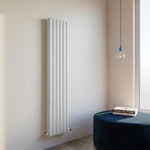 Oval Column Double Vertical Radiator 1600x354mm White