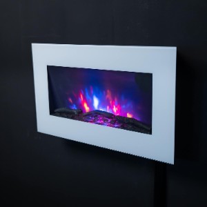 TruFlame White Flat Glass Wall Mounted Electric Fire
