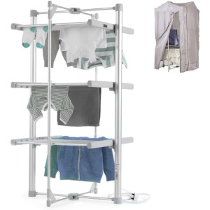 DrySoon 3-Tier Heated Clothes Airer with Cover Pack