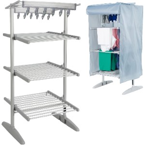 GlamHaus 4-Tier Digital Heated Airer with Cover