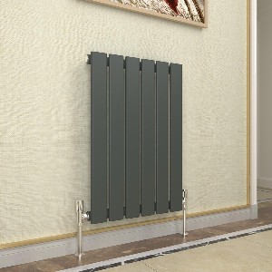 GY Bath 600x408mm Anthracite Horizontal Single Flat Panel Radiator