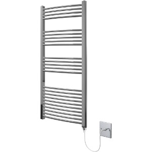 Chrome Electric Curved Heated Towel Rail 500 x 1400mm