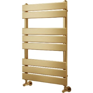Go Bathrooms Ark 800 x 500mm Brushed Gold Heated Towel Rail