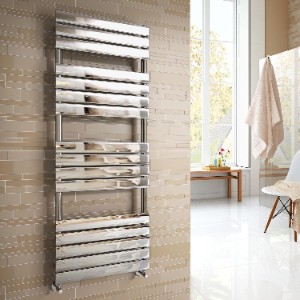 iBathUK Zerith Wall Mounted Flat Panel Heated Towel Rail (1600 x 600mm Chrome)