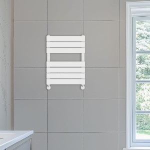 NRG 650 x 500mm Gloss White Flat Panel Bathroom Radiator