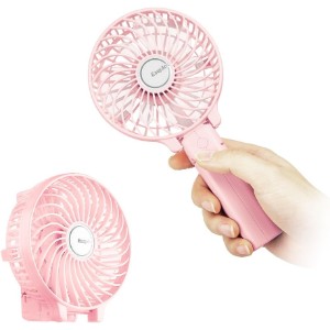EasyAcc foldable rechargeable handheld fan with lanyard