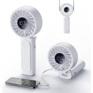 Peiyuu 4000mAh rechargeable handheld fan with LED display