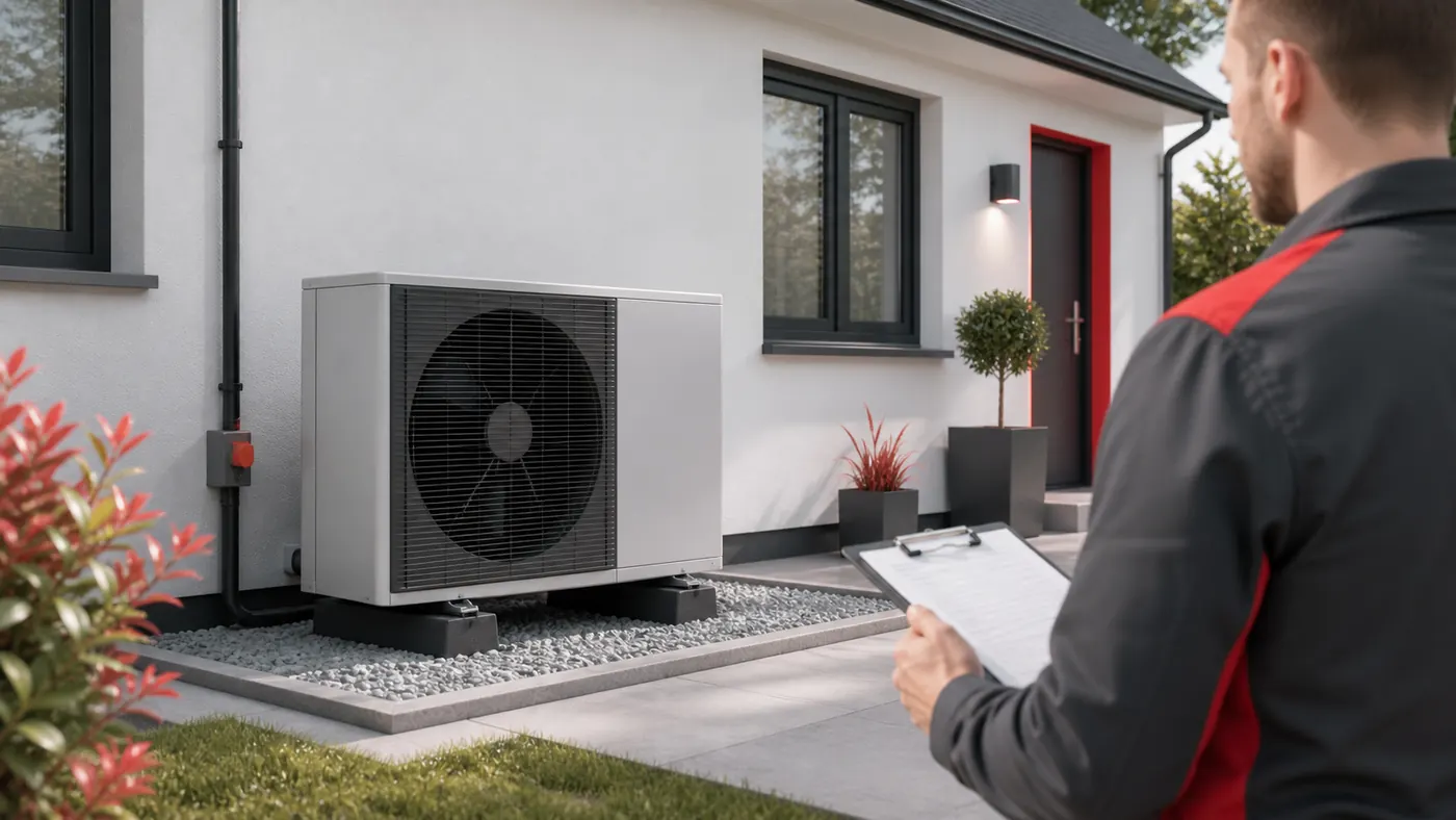 Air source heat pump installation survey at a UK home